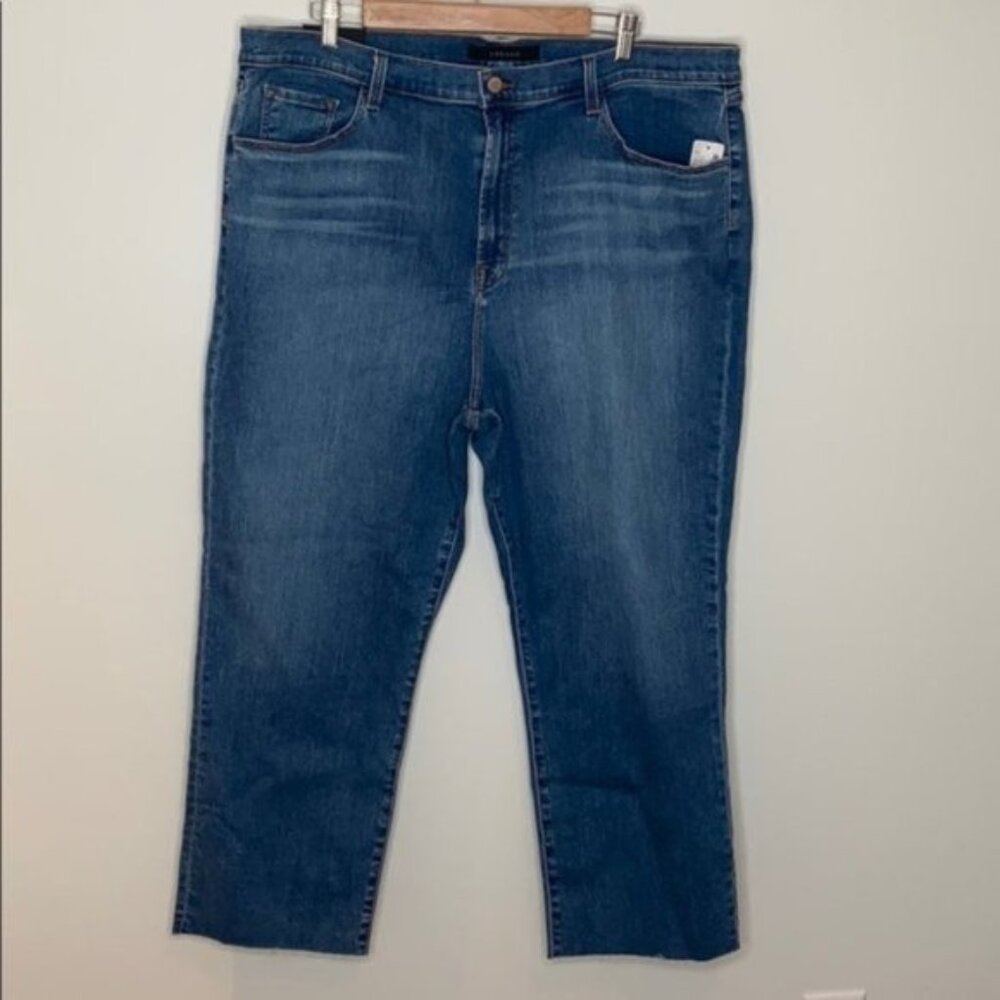 J Brand Women Ruby High-Rise Cropped Cigarette Denim Jean Plus Size 22